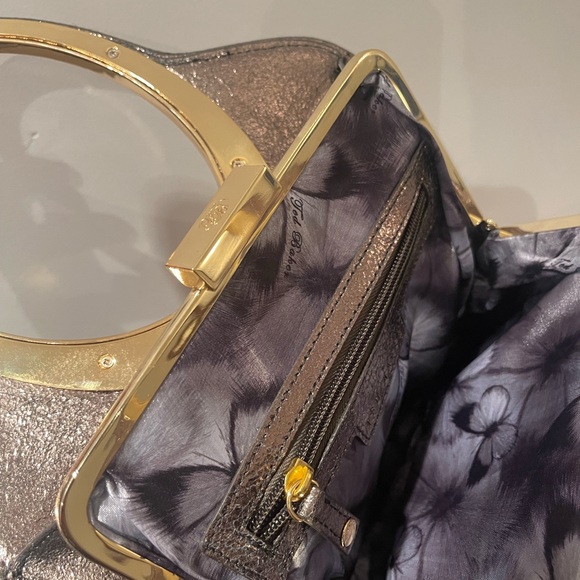 Ted Baker metallic gold/bronze leather handbag. Vintage. Old school hardware. - Picture 7 of 11